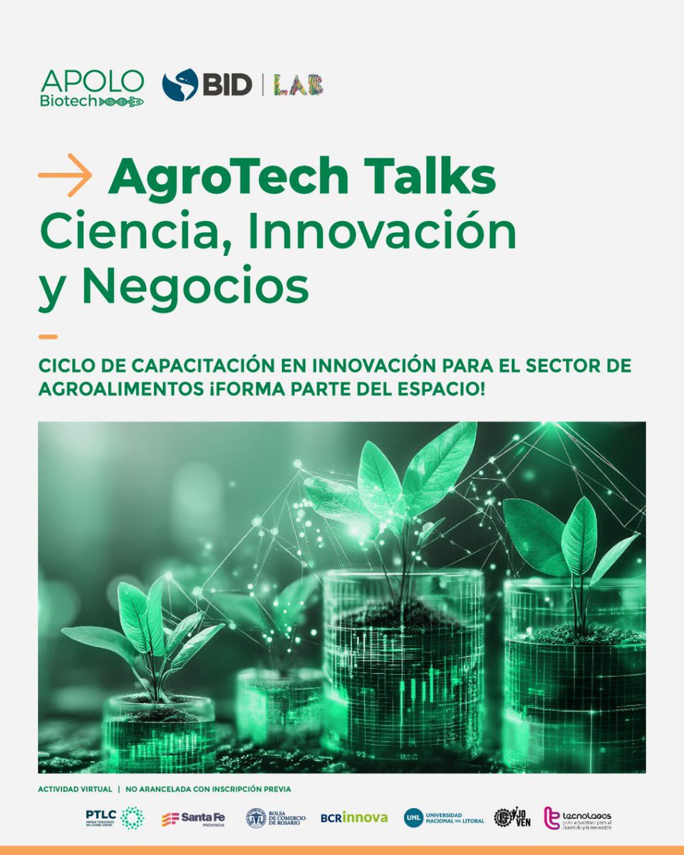 🗣 AgroTech Talks: expertos, startups y empresas líderes comparten estrategias, tendencias y casos de éxito para impulsar el sector agroalimentario.

📅 Jueves 10 de abril - 17 hs | Virtual
⚠️ ¡Cerramos inscripciones en breve!
👉 bit.ly/4iewUJh