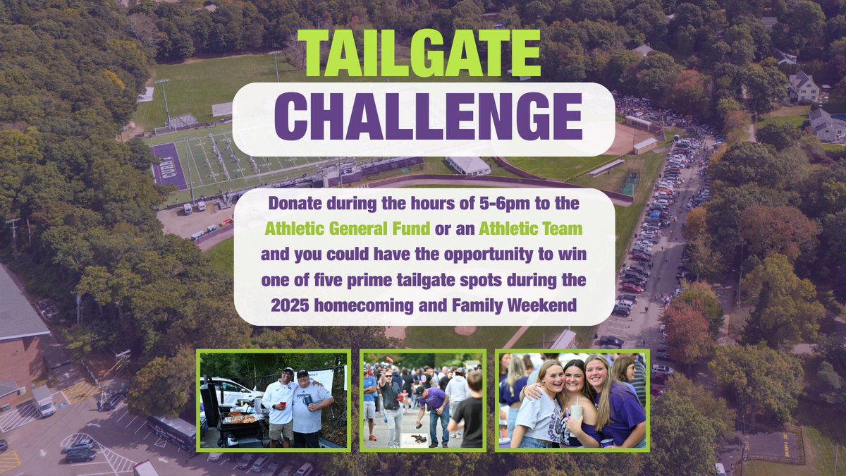 Curry College (@curryedu) on Twitter photo 🚨Tailgate Challenge!🚨
Donate during the hours of 5-6 pm to the <a href="/CurryColonels/">Curry College Colonels</a> General Fund or an Athletic Team, and you could have the opportunity to win one of five prime tailgating spots during the 2025 Homecoming and Family Weekend!
🍔curry.edu/currycounts 🚨Tailgate Challenge!🚨
Donate during the hours of 5-6 pm to the <a href="/CurryColonels/">Curry College Colonels</a> General Fund or an Athletic Team, and you could have the opportunity to win one of five prime tailgating spots during the 2025 Homecoming and Family Weekend!
🍔curry.edu/currycounts