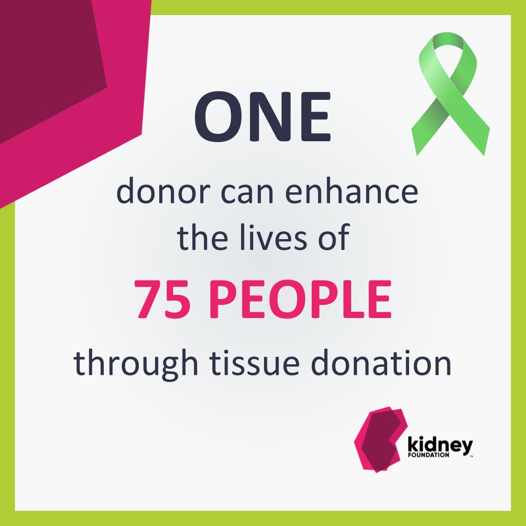 One single donor can improve the lives of 75 people through tissue donation. Consider being a donor and register your wishes today. Visit beadonor.ca/campaign/kidne… to register.