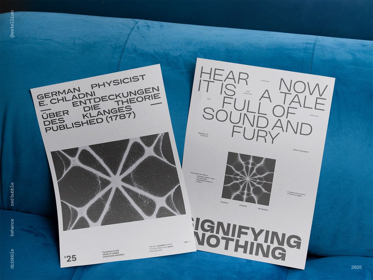ectricel_'s tweet photo. Vol. 2 movies away from absolute BW, instead relying on neutral shades of gray for the background. These introduce two more type-driven compositions, as well as 2 variations of initial #designs that looked good with lower contrast dictated by light gray color.  #chladniplate https://t.co/fdI9NNThuN