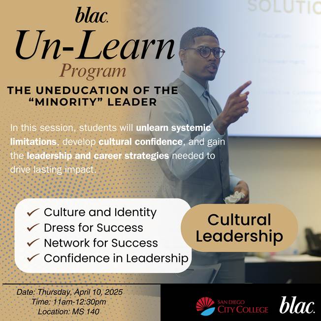 Ready to Lead? Join us for a game-changing workshop tomorrow, April 10, 2025, to help you level up in your career and leadership journey! Pizza and snacks are on us! 🍕
⏳Time: 11:00am-12:30pm| 📍Location:  MS-140
#CareerGrowth #LeadershipSkills 
📍🫵🏽😉 #youbelonghere ✨️‼️