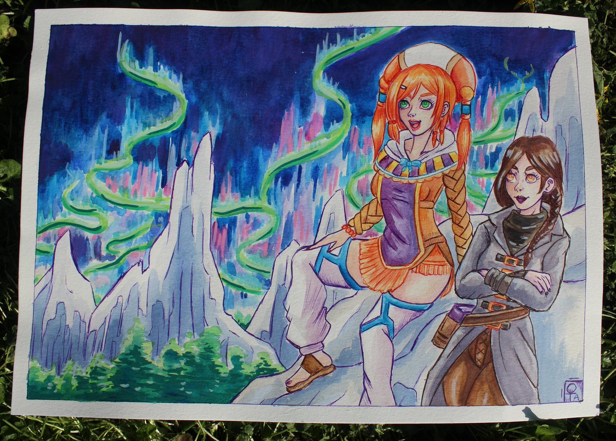 Tsukiyomi789's tweet photo. Commission finish
.
.
.
.
.
.
#traditionalart  
#auroreboréale #fanart  #watercolorpainting ##twocharacters #dungeonanddragons
#originalcharacter #art #artlovers #artwork  #drawing #ballpoint #graphicdrawing #graphicart  #instaart #instagood #artistoninstagram #picoftheday https://t.co/JYNEhz3fb0