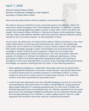 Letter from Peter and Senator Van Hollen to the Trump Administration. 