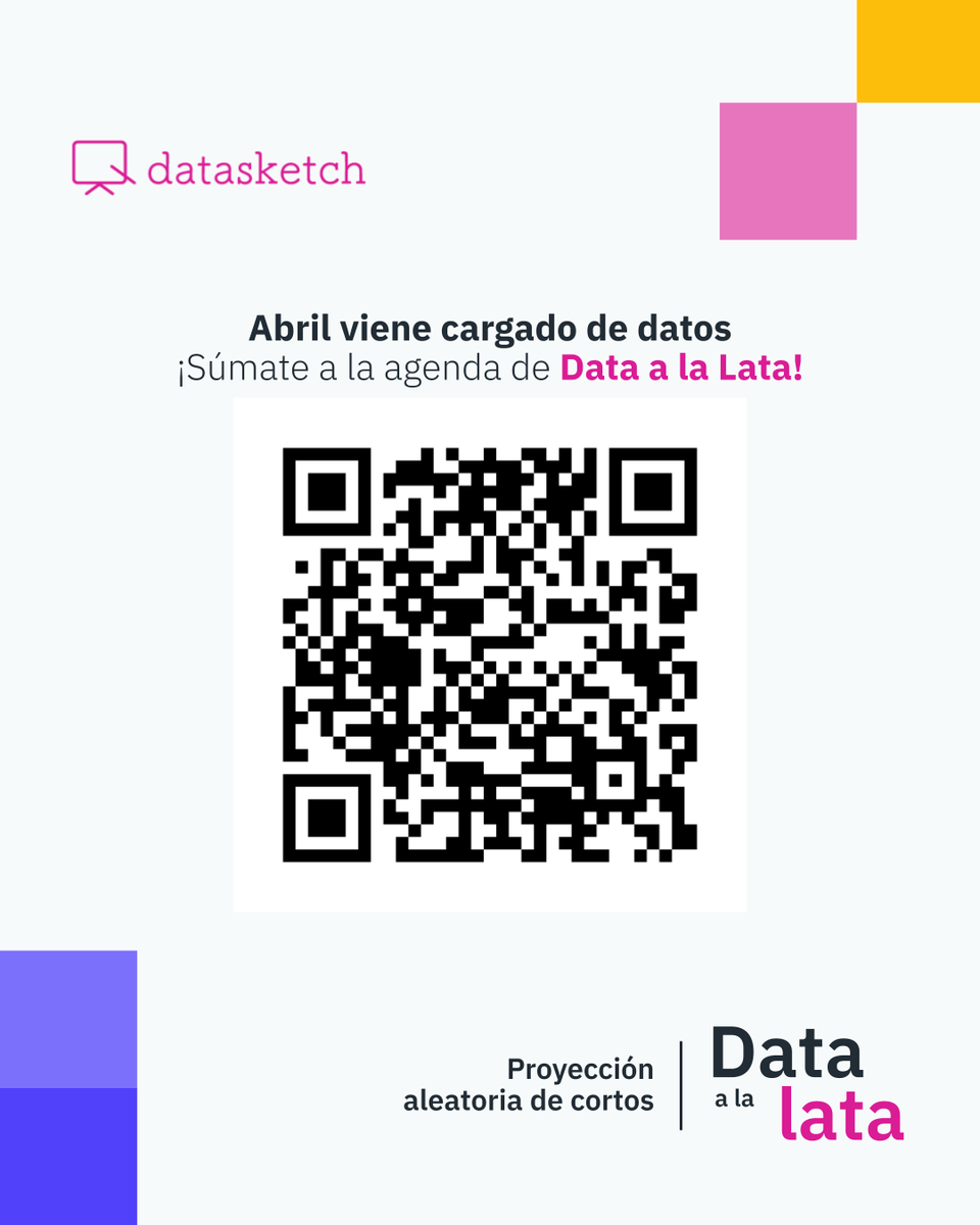 Arrancamos con la agenda de Data a la Lata en Abril. 📊 Este lunes 7 de abril estuvimos en el taller sobre los usos de la visualización de datos para contar historias impactantes. 
📌 Agéndate con la programación de abril de Data a la Lata y no te pierdas ninguna sesión. #dataviz