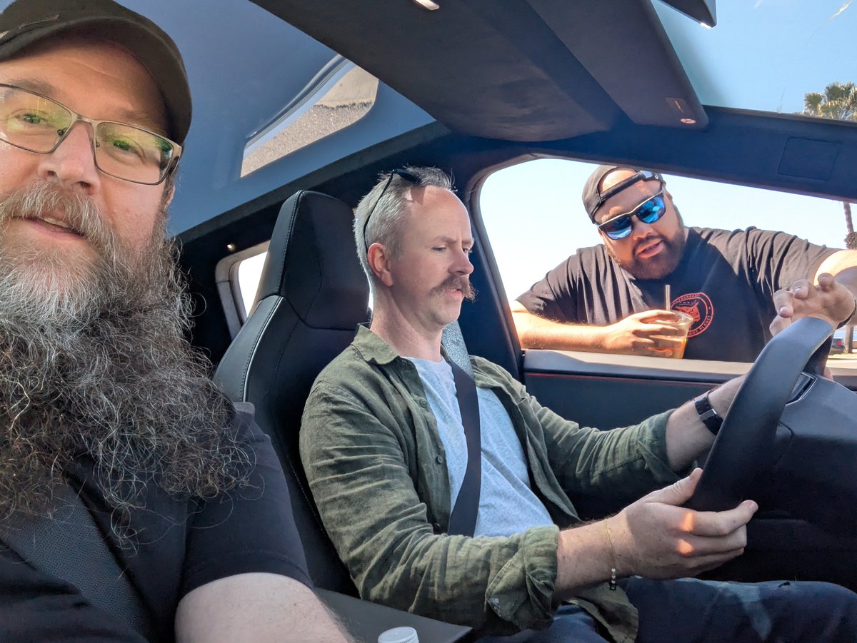 tjstebbing's tweet photo. Just took a cybertruck for a test drive at Long Beach thanks to @jorgitoftw and Steven from @Tesla 🔥 https://t.co/HrUFVAu3I3