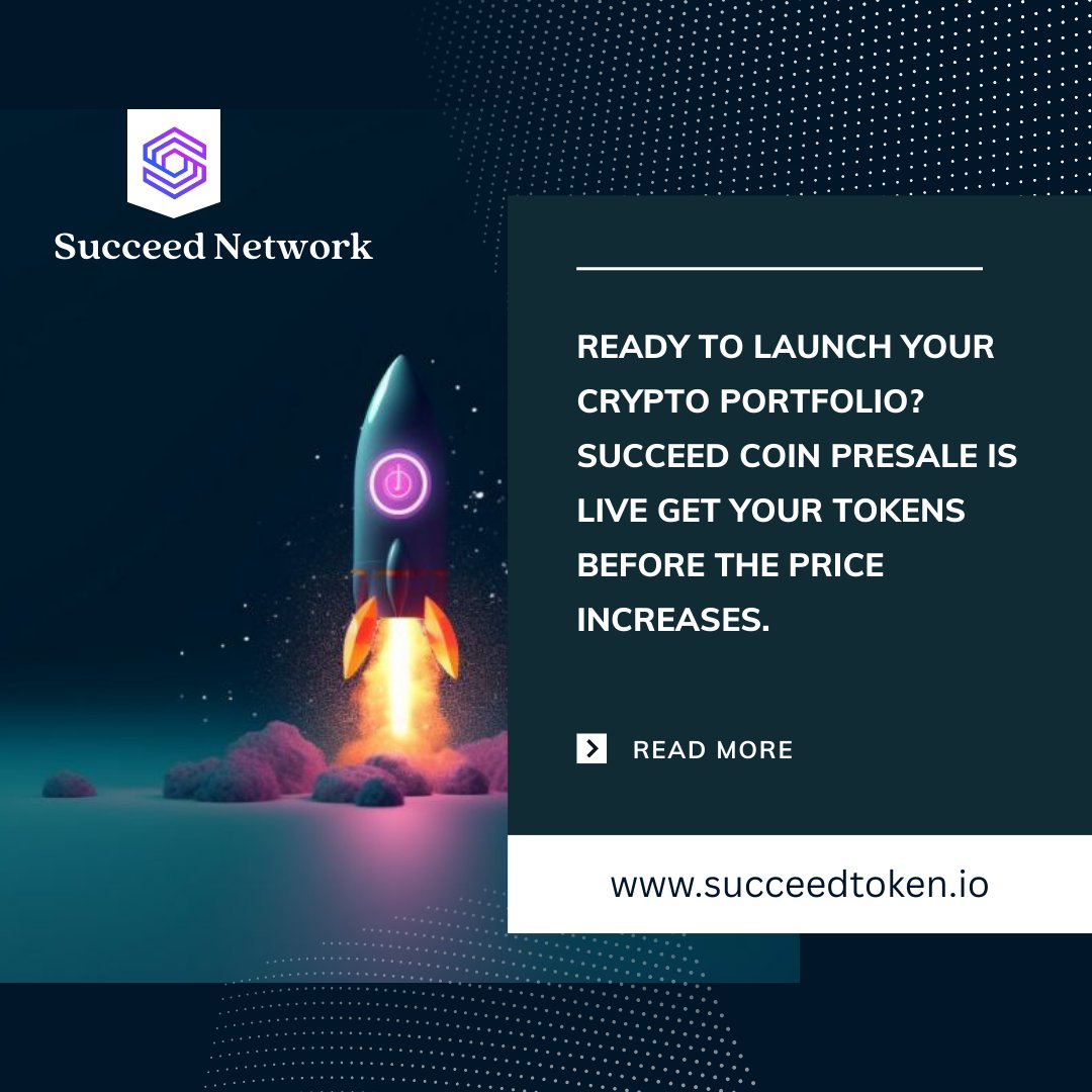 SucceedNetwork's tweet photo. 🚀 Ready to ride the next crypto wave?

🔥 Succeed Coin Presale is LIVE.
⏳ Get in early before the price jumps.
💰 Secure your tokens now &amp; be part of the next big success story.

👉 Start earning now with $SUCCEED

#solana #Ethereum #Presale 
#SucceedCoin #CryptoMarket https://t.co/TfAL9HIqYq