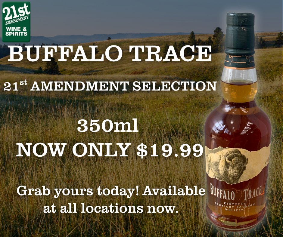 Our exclusive 21st Amendment Barrel Select Buffalo Trace is here! 🥃 Get your hands on this 375ml bottle for just $19.99 — premium bourbon, handpicked by us, now at an unbeatable price!

#21stAmendment #BuffaloTrace #Bourbon