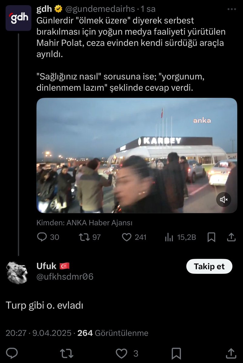 Bu tetikçi “haber” kaynağının hedef göstermesi ile ileti altına yazılan bu yorum suçtur. Hesapsız kalmayacak. @avcemilcicek20 <a href="/tcbuyuksehir/">AK Belediyeler</a> <a href="/EmniyetGM/">Türk Polis Teşkilatı</a> <a href="/adalet_bakanlik/">T.C. Adalet Bakanlığı</a> <a href="/halktvcomtr/">Halk TV</a> <a href="/szctelevizyonu/">SÖZCÜ Televizyonu</a>