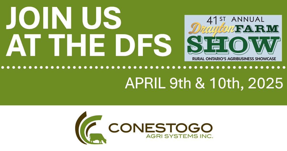 ✨HAPPENING NOW! ✨We are all set up at the Drayton Farm Show! 🐄Come visit us at our booth anytime today until 10 or tomorrow between 11-9. Our representatives would love to chat about our products and services or any other questions you might have. See you there!