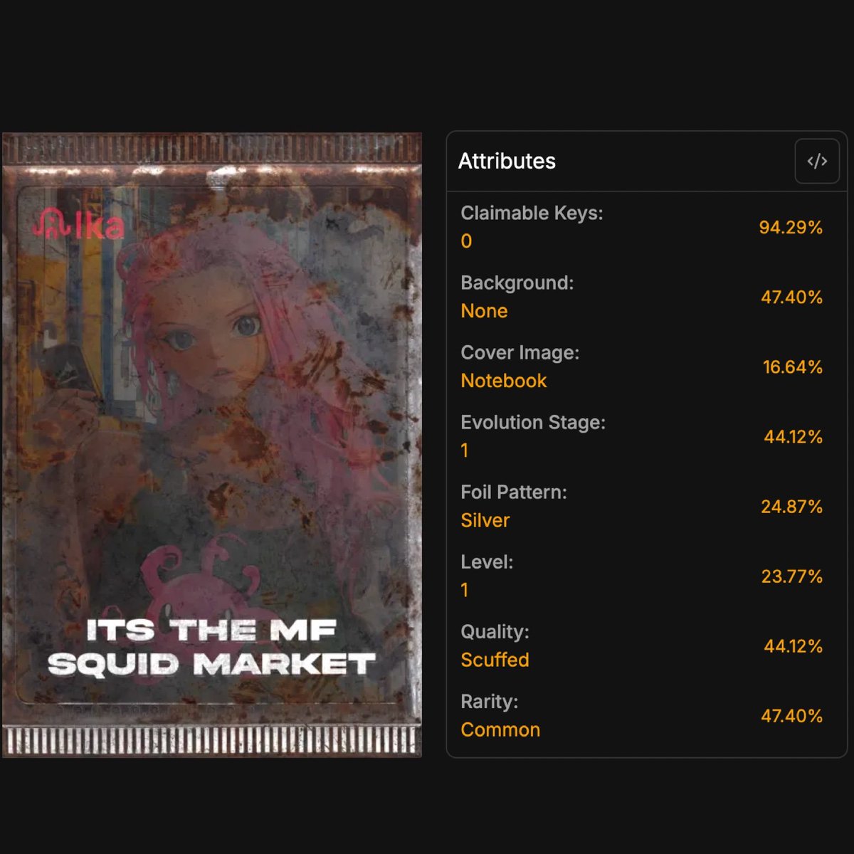 xixaxxuxa's tweet photo. Entered!
Common is META now and I’m here to prove it.
Shoutout to @bc1q00a & @ikadotxyz for giving back to the community.
@pancigoreng @nagaaer00 let’s roll!
#IKA #CommonWay #SquidMarket https://t.co/GKZywz4qWZ