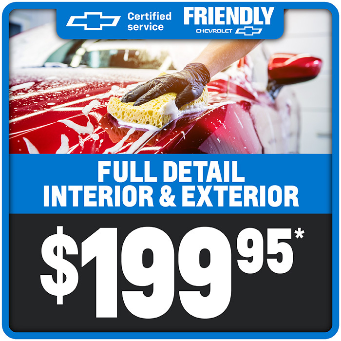 Clean, fresh, &amp; ready to roll🚗💨 Take advantage of our $199.95 full interior &amp; exterior detail and give your car the care it deserves!✨

Claim your service coupon today✅ (link in bio)

#FriendlyChevy #DriveFriendlyDallas #Chevrolet #ChevroletUSA #CarCare #CarService