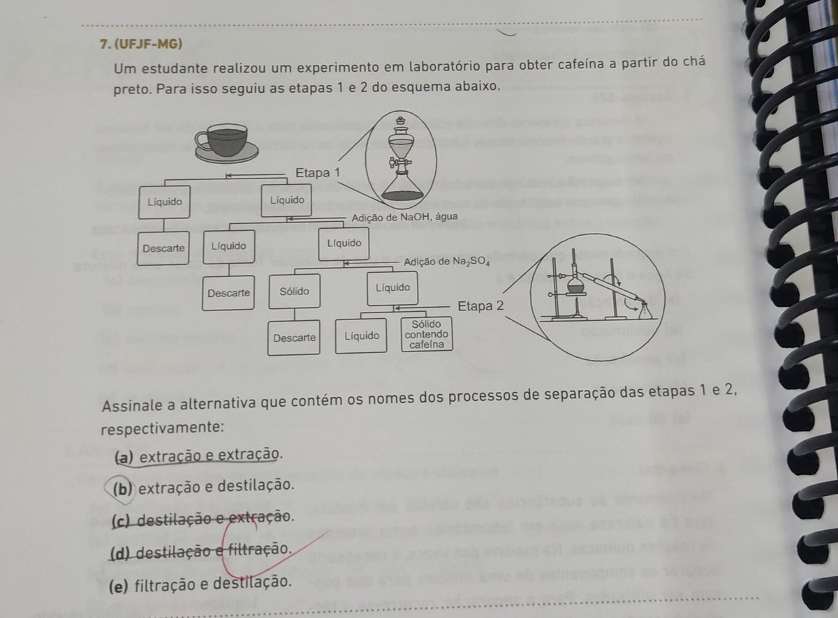 edudayumi's tweet photo. Alguém sabe explicar por que no processo 1 é extração, se está resultando em dois líquidos? https://t.co/C9FR8SvC44