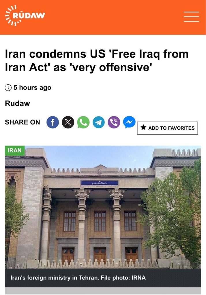 Iran is afraid of my legislation to stop their control of Iraq. I wonder why??