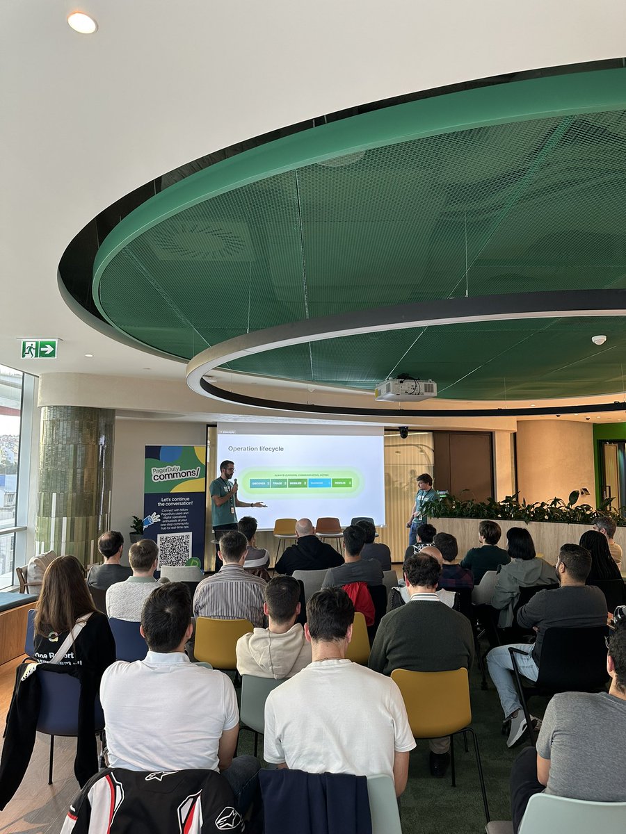 danieljcafonso's tweet photo. What a fun night with #DevOpsLisbon and #CloudNativeLisbon at the @pagerduty office https://t.co/Fj303aaXwk