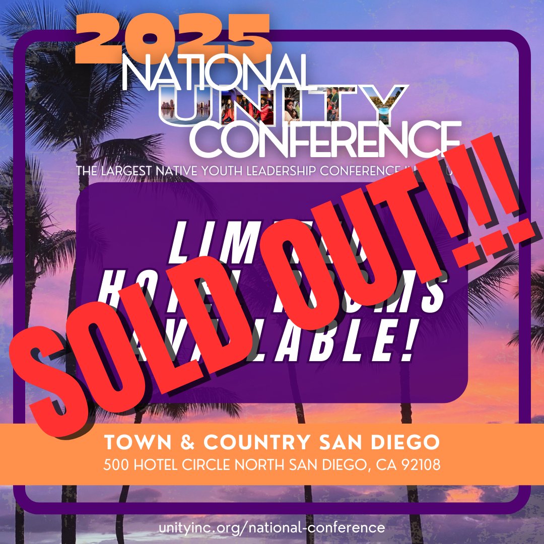 The host conference hotel is now sold out! But don’t worry — overflow hotels are available! 🏨✨

Book now before it’s too late! The cutoff date for overflow hotel reservations is May 12th, 2025. 🗓️

👉 Reserve your spot today: unityinc.org/national-confe…

#UNITYSD2025