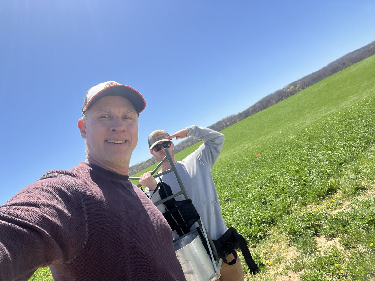 First insecticide spraying of the year for the Kuharmy.  Alfalfa weevil trial in Blacksburg.