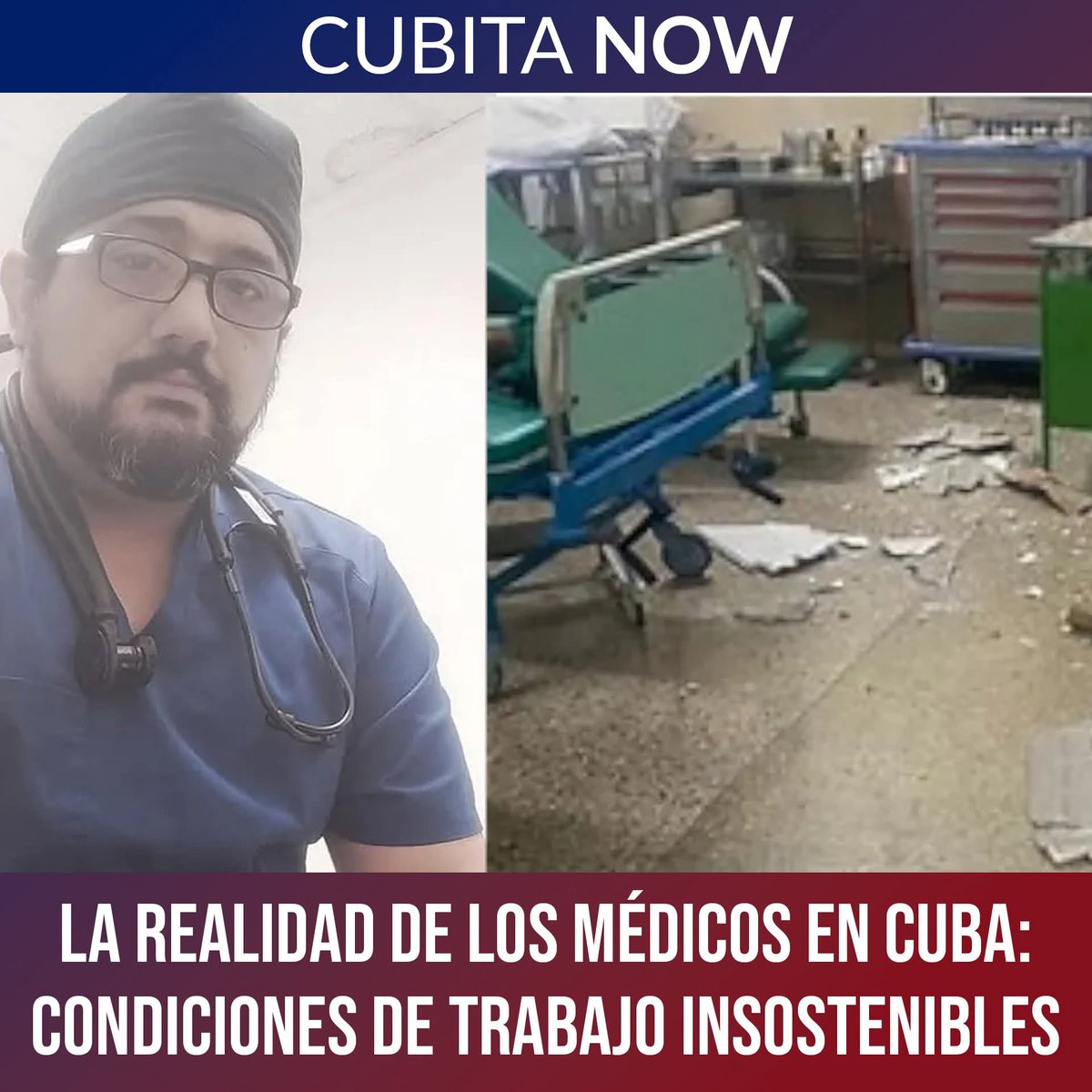 DoctorPatria's tweet photo. “No hablen mal del sistema, que estudiaron gratis” — dicen los guardianes del silencio, mientras la vida de los pacientes se pierde bajo techos derrumbados.
La imagen habla por sí sola: médicos exhaustos, hospitales en ruinas, insumos inexistentes, condiciones de trabajo que rozan lo criminal. Y aún así, nos exigen que agradezcamos. ¿Agradecer qué? ¿El martirio? ¿El engaño?
Estudiar medicina en Cuba no fue un “regalo de la Revolución”, fue una inversión de nuestras vidas a cambio de un título que luego nos condenó al abuso, al chantaje ideológico y a la esclavitud laboral.
Trabajar sin recursos, sin salario digno, sin derechos laborales ni libertad profesional, no es vocación. Es tortura.
No. El problema no es el embargo.
El problema es la dictadura que prioriza el turismo, la propaganda y los palacios de sus líderes, mientras los quirófanos se inundan, las ambulancias no tienen gasolina y los médicos emigran o mueren de frustración.
Y a los colegas que aún callan por miedo o por costumbre, les digo esto con respeto, pero con firmeza: callar también mata.
Cada vez que silenciamos una negligencia por órdenes del Partido, traicionamos al paciente.
Cada vez que justificamos el sistema, perpetuamos el sufrimiento.
Denunciar no es traicionar. Es curar. Es proteger la vida. Es ser médico de verdad.
Porque la medicina sin ética, sin verdad y sin valor humano, no es medicina… es complicidad.

Y a la dictadura:
Ustedes no crearon profesionales. Crearon prisioneros. Y se les están escapando. Porque los que realmente amamos a Cuba, estamos del lado de los que sufren, no del lado de los que gobiernan con cinismo y represión.
#cuba #saludcuba #médicosencrisis #derechoshumanos #revolucióncuba #crisissanitaria #dictadura #libertaddeexpresión #justiciasocial #vidadigna #denuncia #éticamédica #solidaridad #medicinaconhumanidad #nomássilencio #cubalibre #sufrimiento #pacientes #abusolaboral #condicionesdetrabajo #protestacuba #médicosvalientes #crisiseconómica #cubaysugente #emigracióncuba #cubaresiste #hospitalesenruinas #saludpublica #esperanza #cubaconciencia