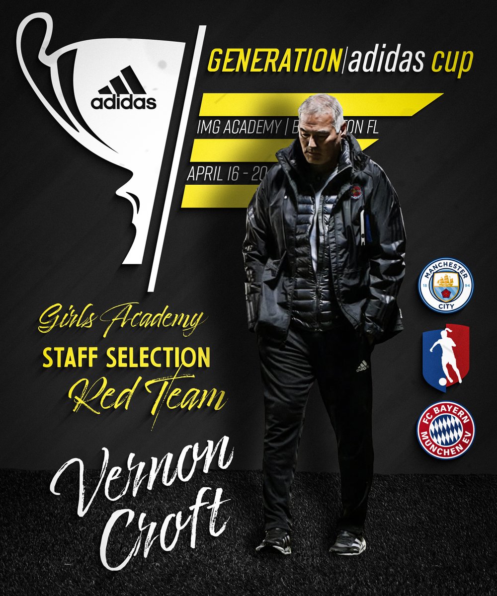 Huge congrats to <a href="/ReeceHoffman_42/">Reece Hoffman</a>  on being rostered for GA Blue in next week’s Generation Adidas Cup!

Also congrats to GA Director <a href="/vernoncroft/">Vernon Croft</a> on being named to the GA Red staff!

Man City, Bayern, GA Blue &amp; GA Red make up the first-ever female group at GA Cup, April 16–20.