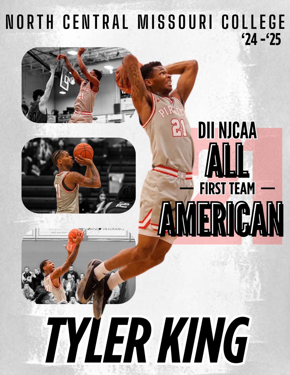 North Central Missouri Pirates Men's Hoops (@ncmcpiratesmbb) on Twitter photo 🚨2X ALL AMERICAN🚨
Congratulations to Tyler King on being named to the NJCAA DII 24-25 Men’s Basketball All American First Team‼️
#GoPirates 🚨2X ALL AMERICAN🚨
Congratulations to Tyler King on being named to the NJCAA DII 24-25 Men’s Basketball All American First Team‼️
#GoPirates