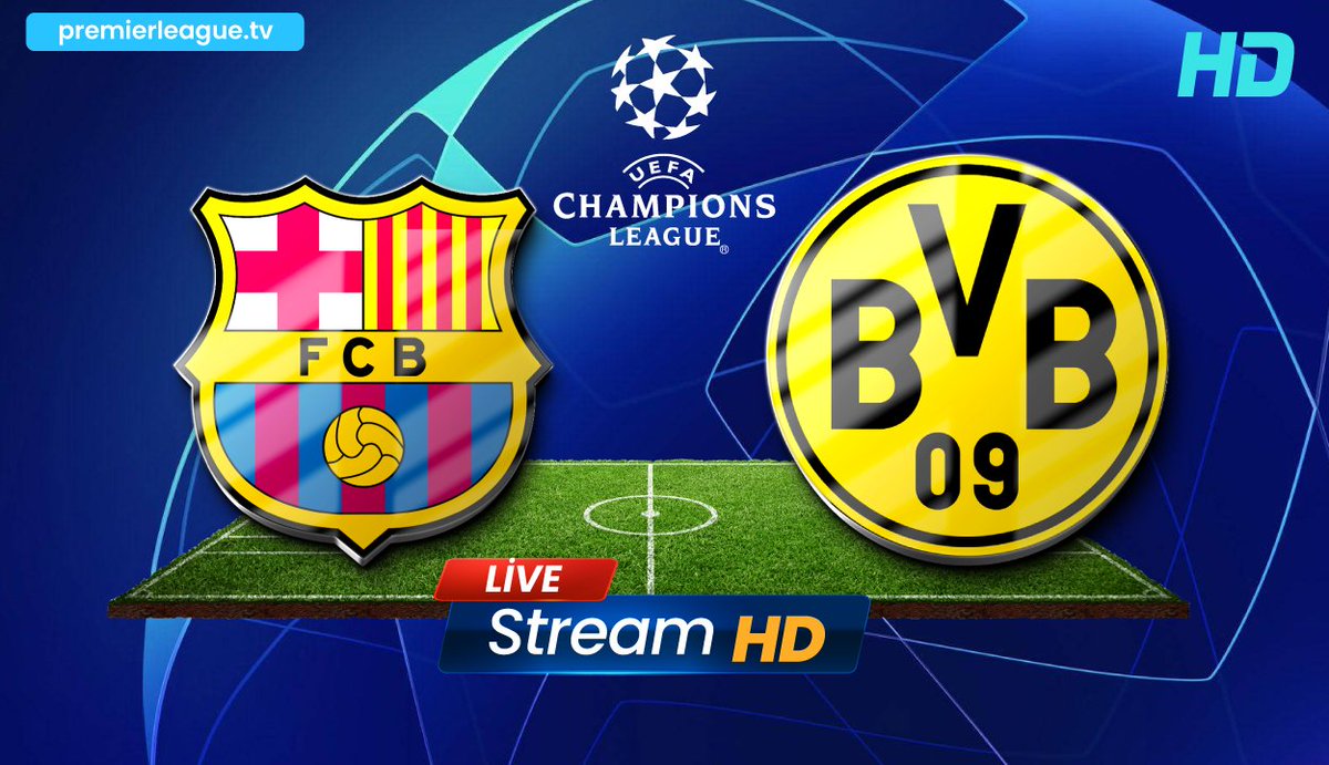 epltabletv's tweet photo. Champions League Semi-Final excitement kicks off! Watch Barcelona vs Borussia Dortmund LIVE! Who will secure a spot in the final?  Streaming now! 

Live HD TV : https://t.co/XD46ldkzSa

#BarçaDortmund #UCL #LiveMatch #ChampionsLeague #FCBarcelona #BVB https://t.co/777HMdfIsw