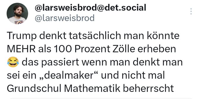 Warum gelöscht, <a href="/larsweisbrod/">@larsweisbrod@det.social</a>? 🥲