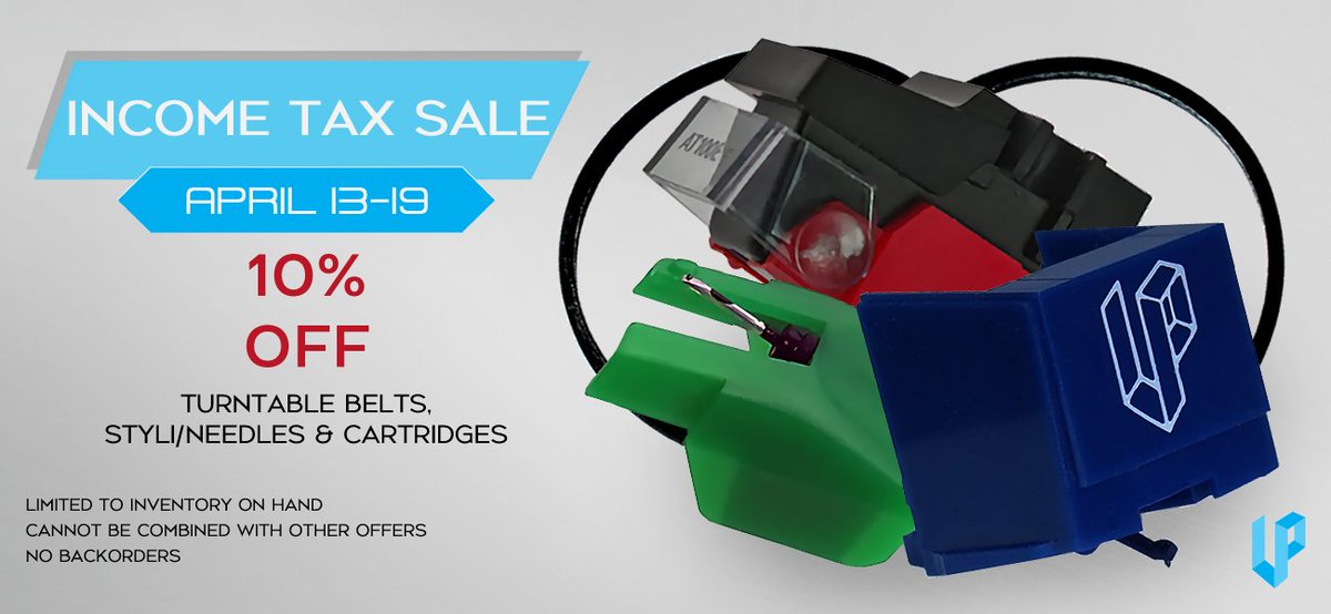 ‼️ Big sale starts Sunday! #incometaxsale #savemoney #sale #turntables #turntablestyli #turntablecartridges #turntablebelts #wheresyourrefund #lptunes