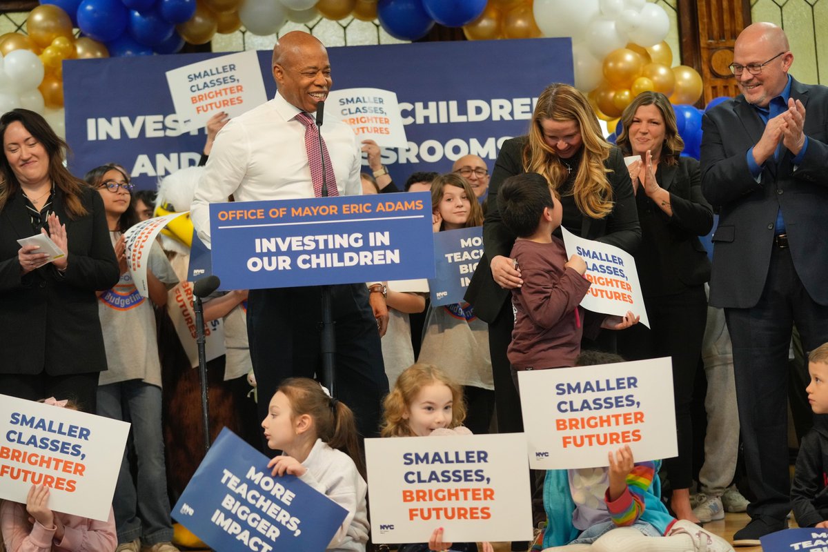 When students get more attention, they perform better. We're hiring 3,700 teachers at 750 <a href="/NYCSchools/">NYC Public Schools</a> to give every kid the education they deserve. By reducing class sizes, we’re making our public schools the best place for families to send their children!