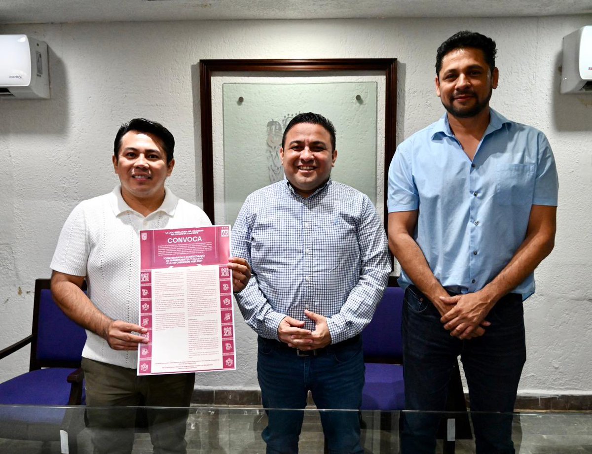 LegislaturaCamp's tweet image. #65Legislatura | Presenta el Poder Legislativo Convocatoria para elegir a un integrante de la #COTAIPEC.

🗓️ La recepción de propuestas se llevará a cabo del 9 al 24 de abril.

📍 Información facebook.com/share/p/1C6wM2…