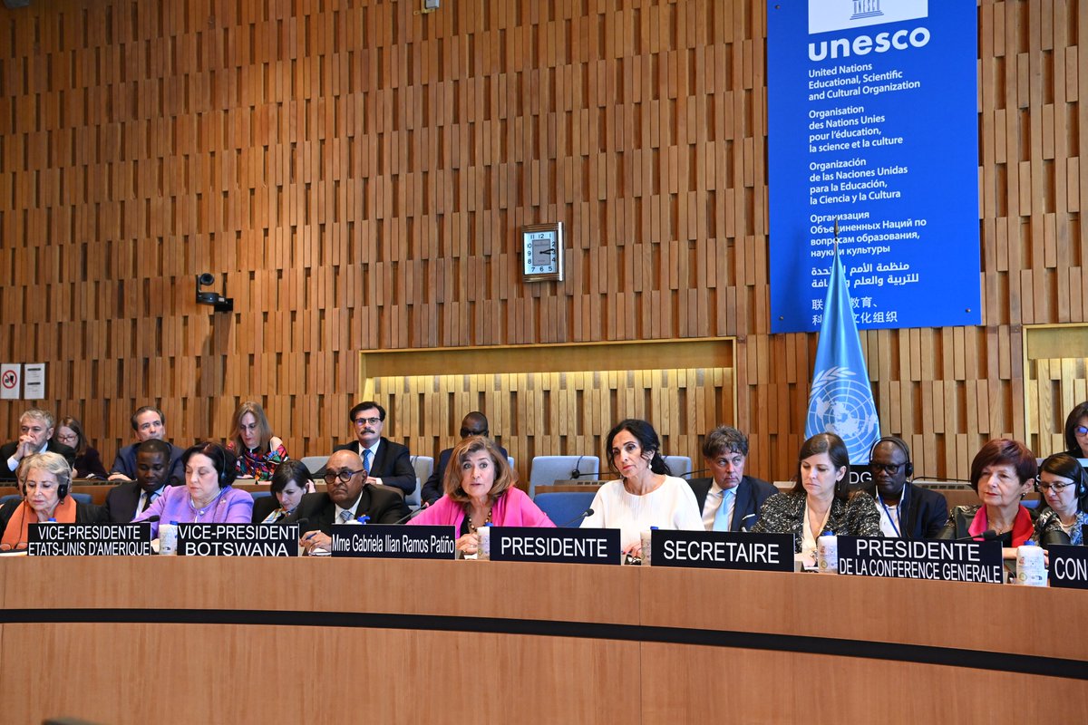 gabramosp's tweet photo. Honored to share a powerful moment in the journey for @UNESCO  leadership.

Today, I presented my vision as Mexico’s candidate for Director-General of UNESCO before the Executive Board.

With over three decades of high-level experience in diplomacy, economic development, and multilateral cooperation—from leading during the global financial crisis to shaping the ethics of AI— I bring a track record of results and a bold, human-centered strategy to navigate these uncertain times.

My commitment? Build on the three « i’s » of success. Inclusion, innovation and impact, and liberating UNESCO’s full potential. 

From empowering youth and women, to elevating culture as a force for peace and sustainability, to ensuring education for compassion and advancing science driven solutions in an age of misinformation— my call is clear: UNESCO must lead with courage, relevance, and unity.

A heartfelt thank you to the Executive Board for this important platform. The future of multilateralism will be fine when guided by vision, strength, and the power of “We”.

#UNESCO #DG #vamosconramos #Multilateralism #Inclusion #Innovation #Impact #GlobalCooperation #UN
📷Cyril Bailleul