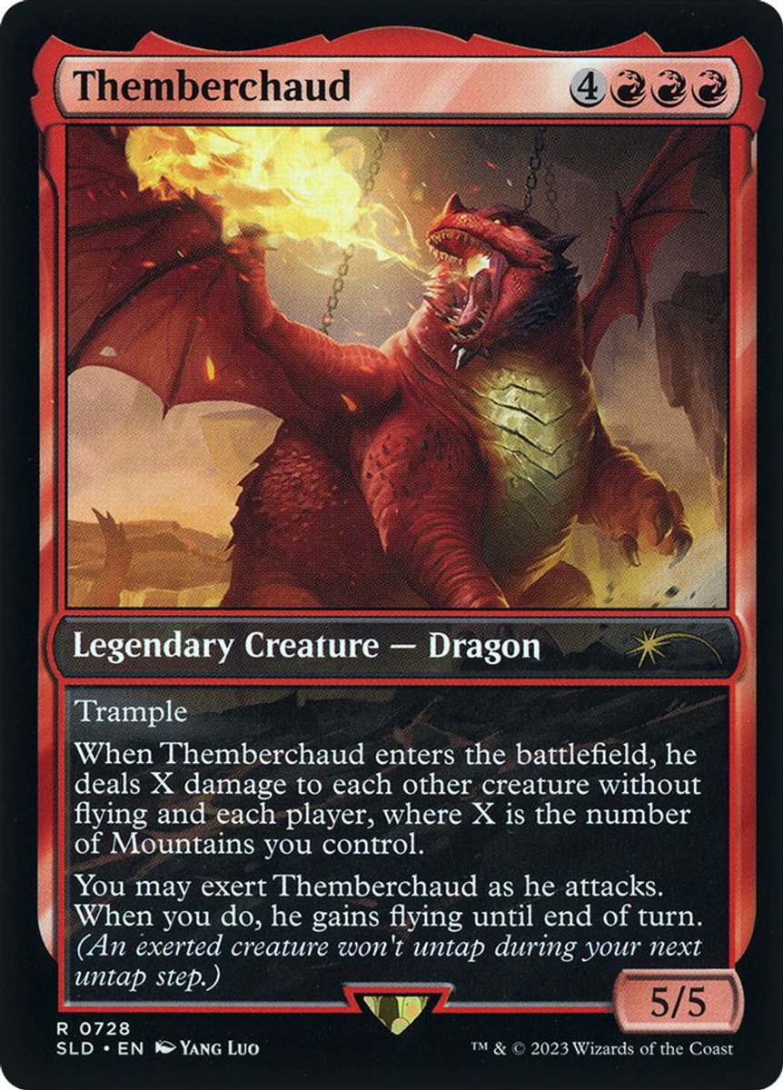 NobleMansRose's tweet photo. @paolini That chonk also became a rather flavorful Magic: The Gathering card. 

He can’t fly easily, but he has Trample. 
He’s so fat, when he enters he makes the ground shake, dealing damage. 
And if he tries to fly, he exerts himself so much he can’t attack the next turn. https://t.co/fLCYIRkFZj