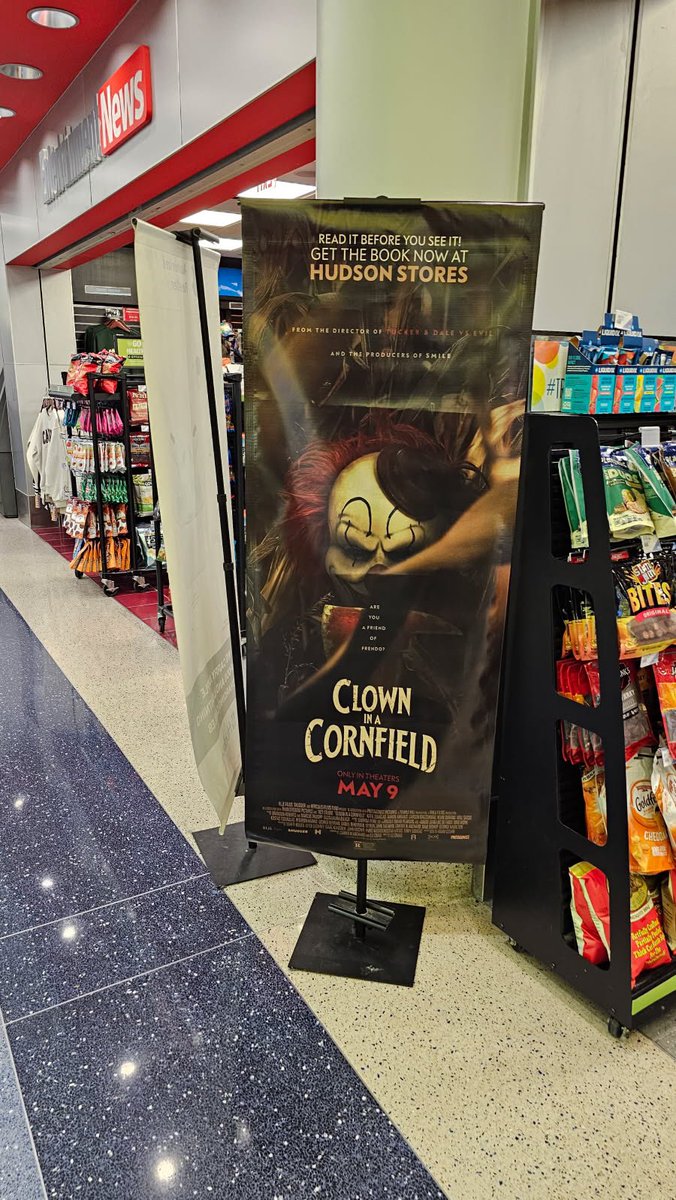 CLOWN IN A CORNFIELD ad at LAX