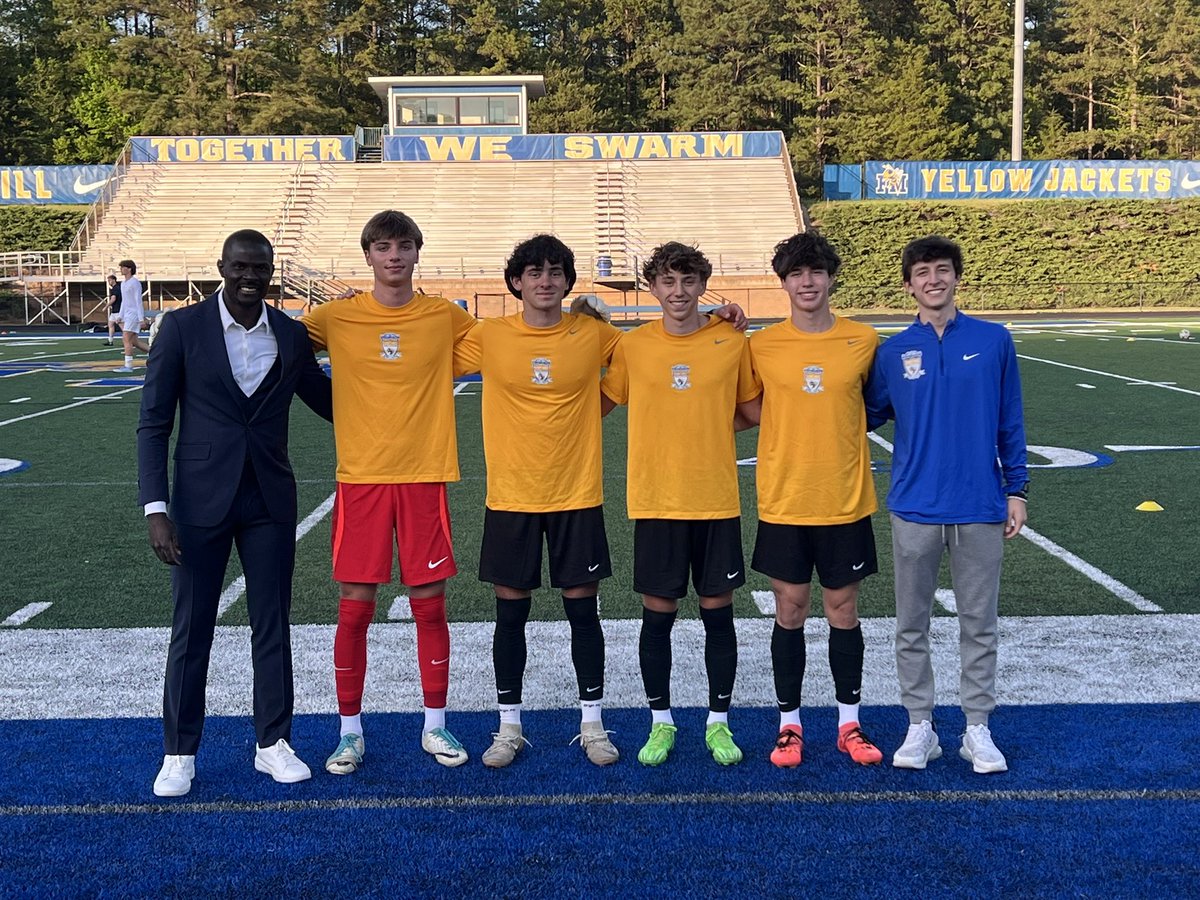 FMHS_Soccer's tweet photo. Proud of our seniors and Congratulations to Rory Nowicki on winning the 2025 Carter Sink award.Thank you to all our families for the contributions toward Fort Mill Men’s Soccer..⚽️🐝 #OneFamily #Believe #WeAreFortMill https://t.co/W1syld2Gg3