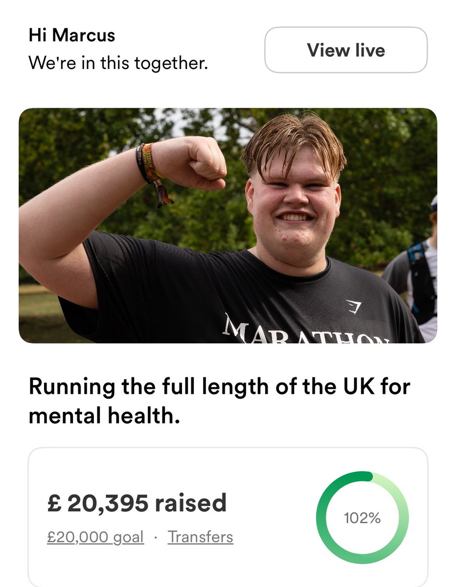 £20,000 RAISED FOR @MINDCHARITY ❤️ Day 9 completed of running the length of the UK.

Today we battled sickness, injury and a route mismatch (going to have to do 30 miles some point this week) but 28km stomped today. 

Never did I imagine less than 2 weeks in we would have hit our