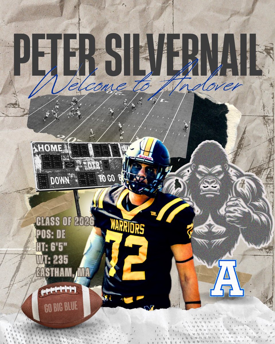 PeterSilvernail's tweet photo. Beyond blessed and thankful to be committed to Andover Academy with the help of @cbrownandovere1
I want to thank God, my family and coaches, and everyone else that helped me get where I am now. GO BLUE!
Peter Silvernail c/o 2026 https://t.co/6HhpcAiFKI