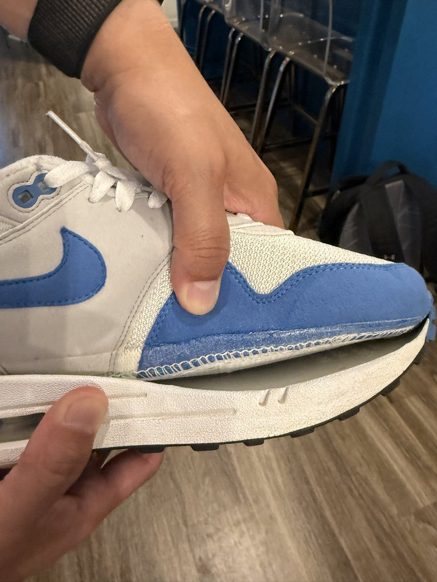Sancheezy806's tweet photo. I consider my self an OG air max fanatic. Sadly my 2010 pair is finally crumbling. 15 years later!! Still in great shape though!!!  @Nike @nikestore #airmax #airmax1 #og https://t.co/0ywkiDz1rg