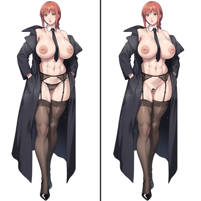 Dodomo Studioのマキマさんがエロカッコ良すぎたので、フィーチャーしてみた。すまし顔だけど、蒸れ散らかしてやがる…😏陥没乳首エディション!#チェンソーマン #Chainsawman #マキマ #Makima 