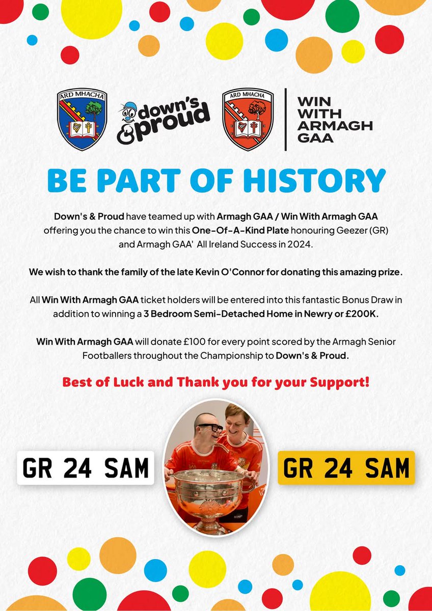 Oh my county just keep making me proud. <a href="/downsandproud/">Down's & Proud</a> do absolutely fantastic work 👏 🙌  👌 brilliant by <a href="/Armagh_GAA/">Armagh_GAA</a> <a href="/winarmaghgaa/">Win With Armagh GAA</a> 
Come on Armagh plenty of scores 👏 🙌
