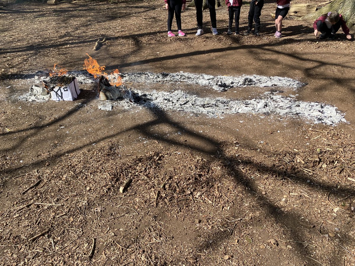 Today we re-created the Great Fire of Warwick at Forest Schools.