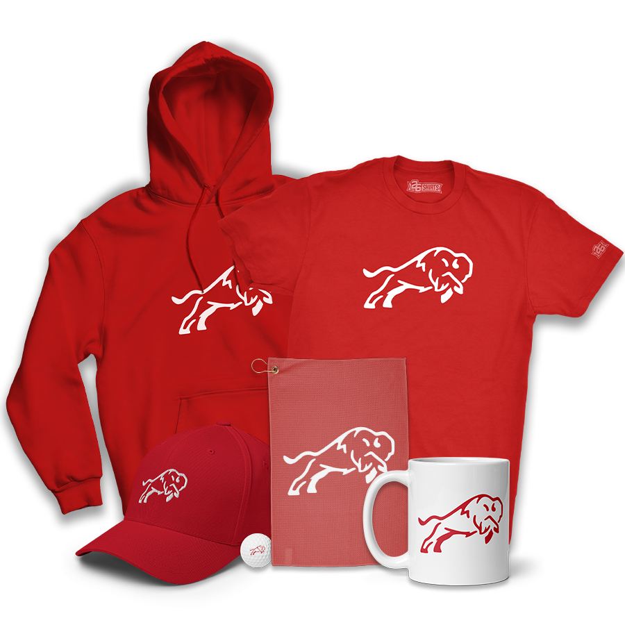 26shirts's tweet photo. Our designs come on a variety of shapes and sizes! "Game Day Red" benefits Alyson Vitticore. Gear up and do some good! Presented by American Clear Water: https://t.co/vBUqgmB3OU #BillsMafia #GoBills https://t.co/YLB2xmwaR3