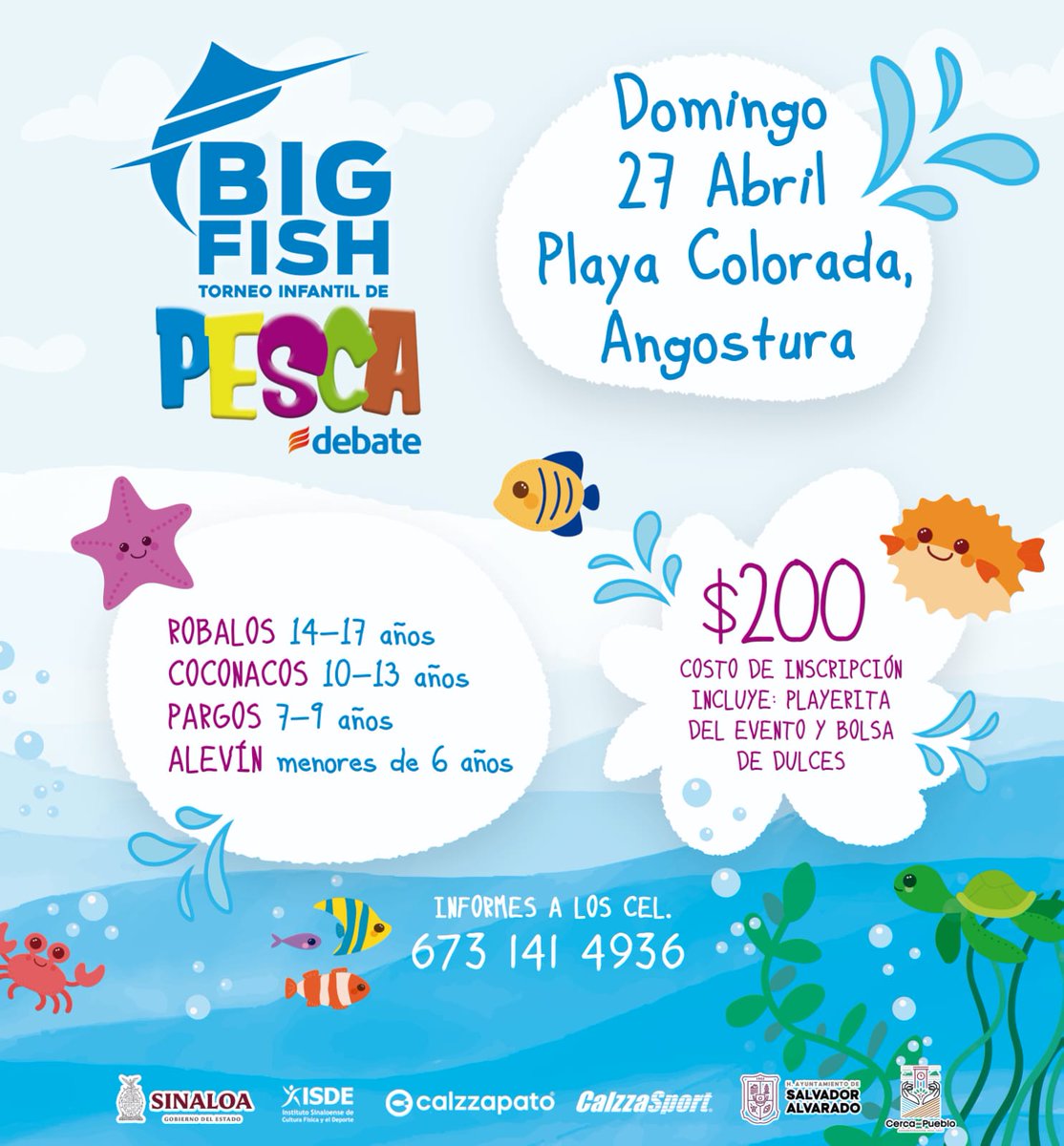 bigfishpesca's tweet photo. Toda una fiesta de #pescadeportiva, esta vez en Playa Colorada, en el municipio de Angostura, el 27 de abril el evento dedicado a los Reyes del Hogar que organiza Grupo EL DEBATE en Sinaloa.
Visita https://t.co/pgdwUr1UBP
#pescadeportiva https://t.co/OozmigO4Uj