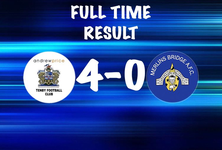 🔵FULL TIME RESULT🔵

1st Team battled well this evening against Tenby down at The Clicketts but unfortunately on the wrong end of a 4-0 scoreline. 

We Go Again Lads!👏🏼🔵⚽️🔵

#Wizards🔵⚽️🔵