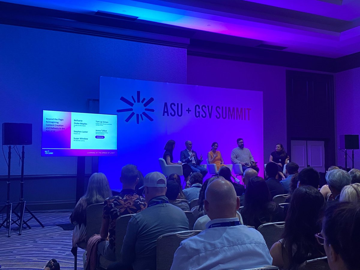 During a fascinating session at @ASUGSVSummit, ”Beyond the Page: Reimagining Content Creation and Delivery in the Age of AI,” panelists explored the future of AI-powered education. As AI-powered education continues to evolve, we know there are so many possibilities and needs for