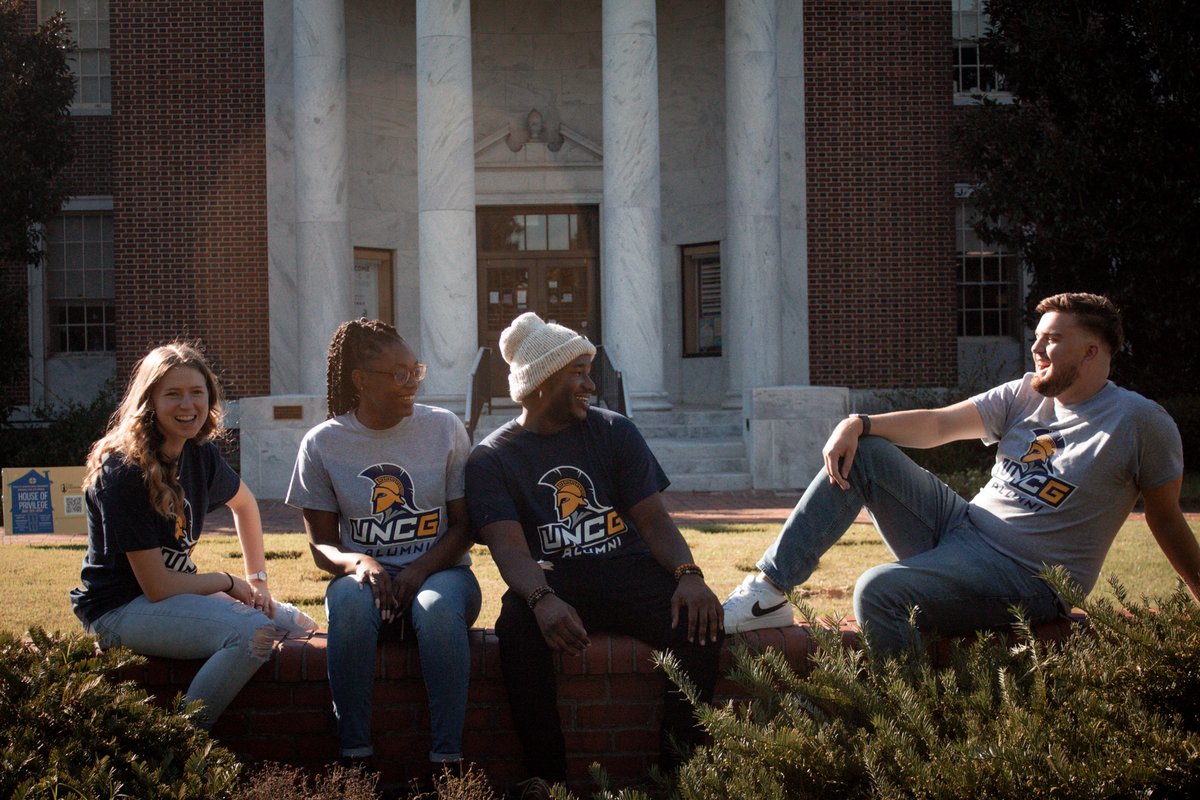 Spring 2025 graduates! Want an exclusive and free t-shirt just like this? Check your email for a link to take the First Destination Survey from UNCG's Post-Commencement Research team.