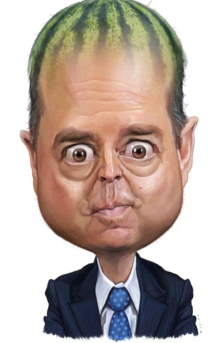 HabsHappy's tweet image. Trump's description of Adam Schiff. #MelonHead #ThinNeck