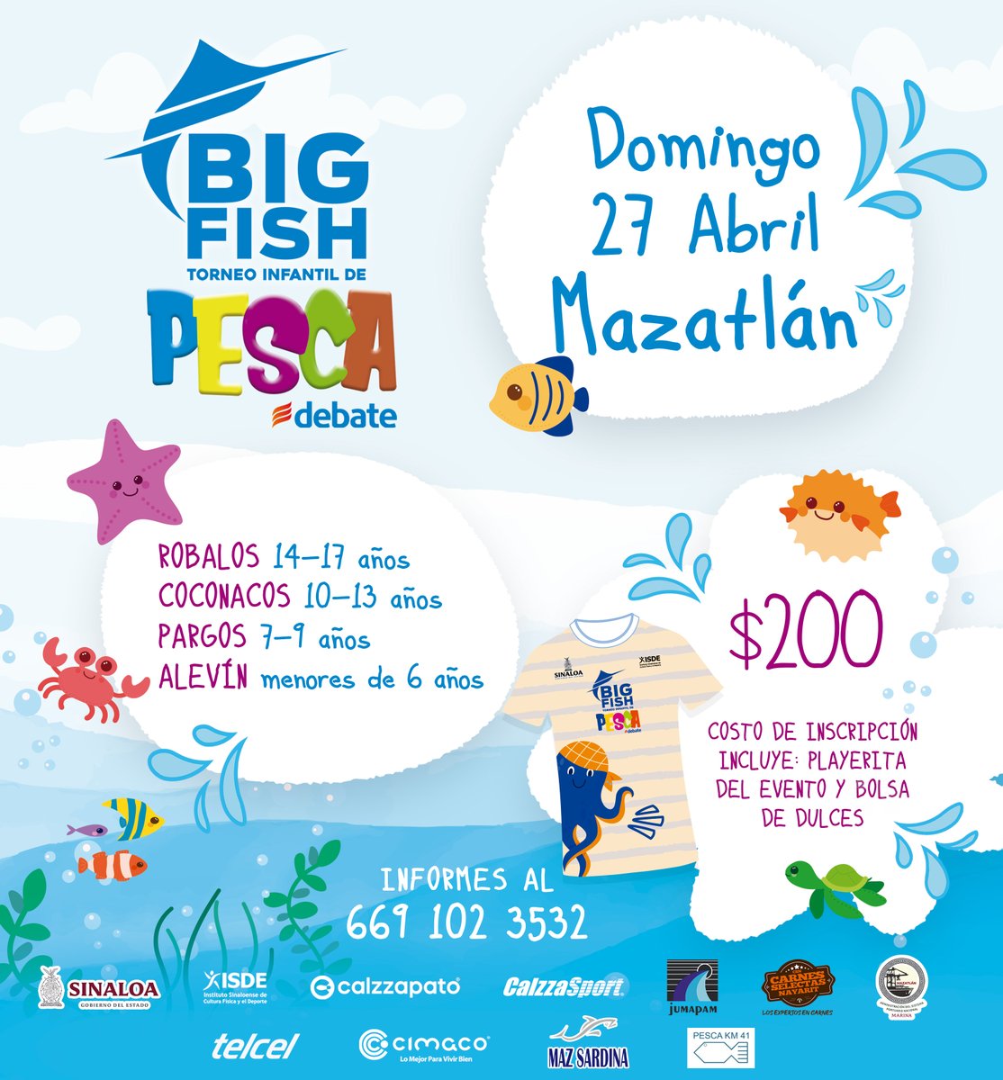 bigfishpesca's tweet photo. Este 27 de abril, Mazatlán volverá a sentir la pasión por la #pescadeportivainfantil desde el Muelle de La Puntilla
Grupo EL DEBATE te invita!
Visita https://t.co/pgdwUr2srn https://t.co/wFmLBOQpIu
