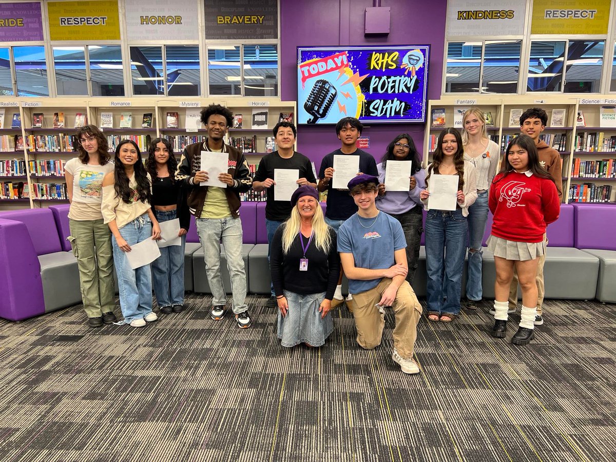 ERHS Students Participate in Poetry Slam - Ten Righetti High School students wowed a large crowd with their powerful poems during a Poetry Slam competition inside the library on Friday. smjuhsd.org/sys/content/ne…