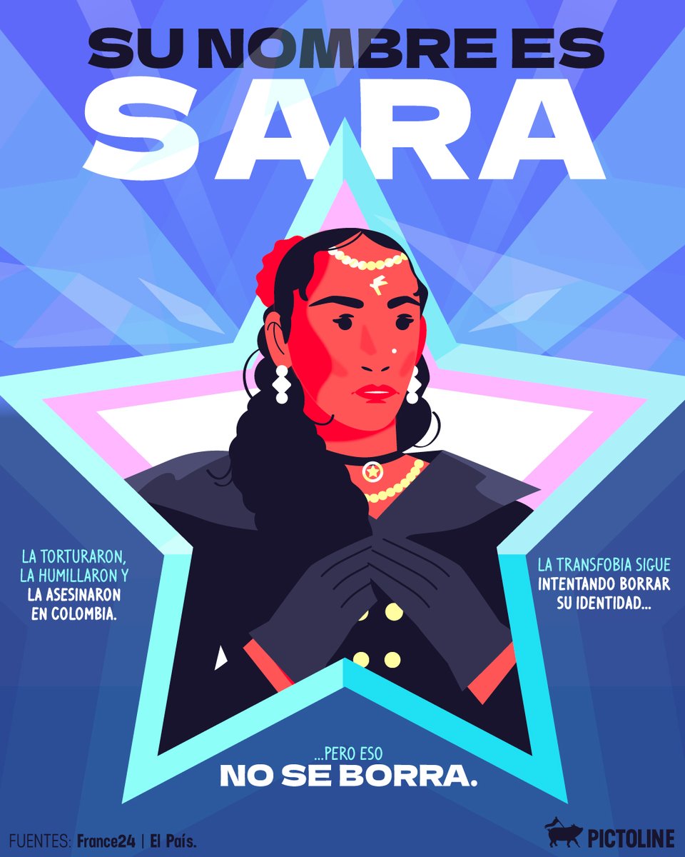 Su nombre es Sara y así la recordaremos. Le arrebataron la vida, pero no su identidad ❤️‍🔥🏳️‍⚧️

#SaraEsSara #SuNombreEsSara #MemoriaTrans #IdentidadTrans #NosFaltasSara #JusticiaParaSara #Pictoline