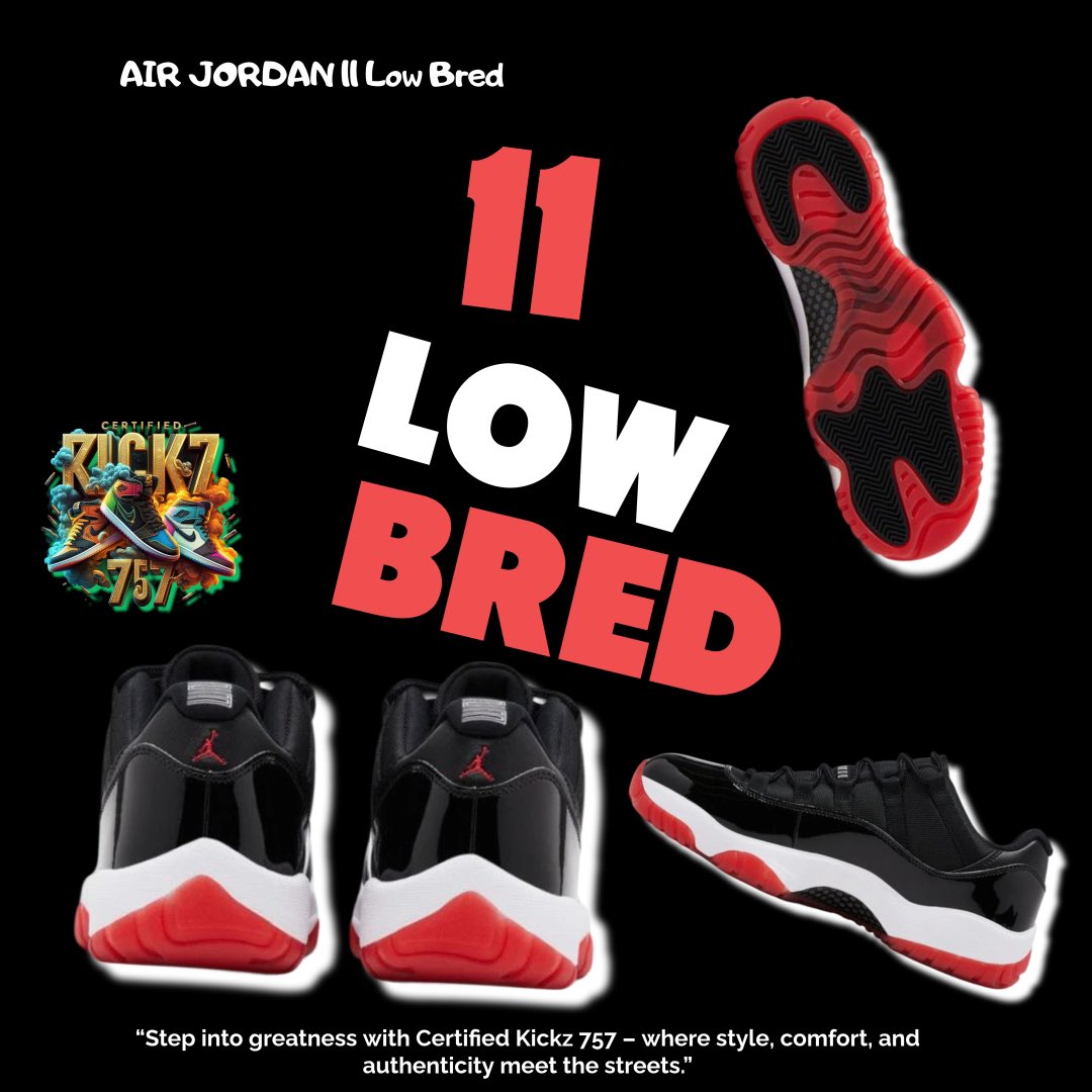 _profitman's tweet photo. “Don’t wait until the last minute! Preorder your  Air Jordan 11's Low "Bred"with Certified Kickz 757 today and secure your size. Place a deposit of $160.00 now for early release. Pay the remaining balance upon pickup. An additional $20 shipping fee. https://t.co/g57dkgmJQi