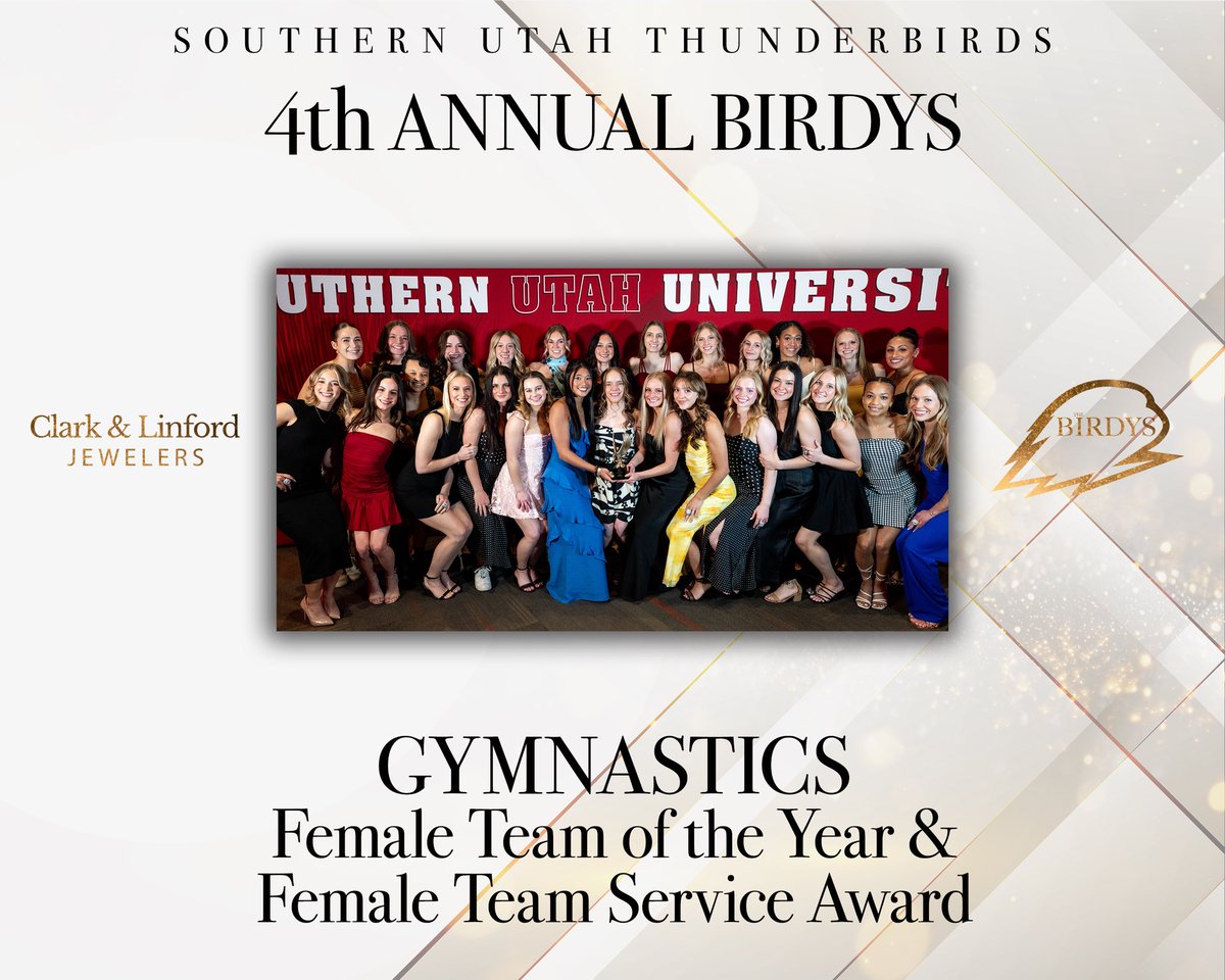 Congratulations to our 2025 Female Team of the Year &amp; Female Team Service Award winners; Gymnastics 🏆

#TBirdNation ⚡️ #RaiseTheHammer