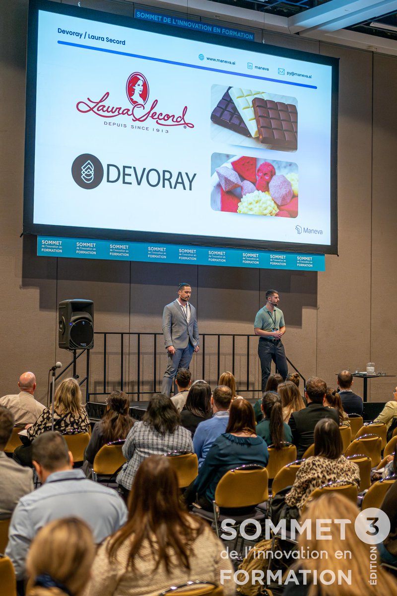 ManevaAI's tweet photo. 🌟 Leading the charge in AI-driven manufacturing at Maneva. 

Our very own Pierre-Yves Constant, alongside Étienne Dusablon from @laurasecordca  and @DevorayInc , were among just 12 speakers selected to present in front of 600 attendees at the Sommet de l'innovation en FORMATION! 

Their talk focused on one of our core missions: revolutionizing manufacturing through AI. They highlighted how @ManevaAI  is addressing a major industry challenge: inefficient knowledge sharing on the production floor with a purpose-built AI assistant. 

From the development journey to real-world testing and early results, the presentation showcased the tangible impact of innovation when it’s rooted in practical, day-to-day needs. 

We're proud to be part of a movement that’s reshaping the future of manufacturing. One intelligent solution at a time. 

#Maneva #AI #SmartManufacturing #Innovation #Industry40 #Leadership #TechForGood #AIinIndustry